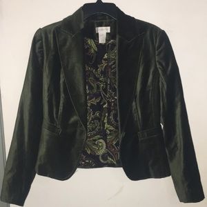 Green velvet jacket